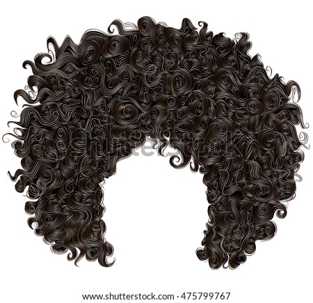 trendy curly  african black  hair  . realistic  3d . fashion beauty style .
 Royalty-Free Stock Photo #475799767