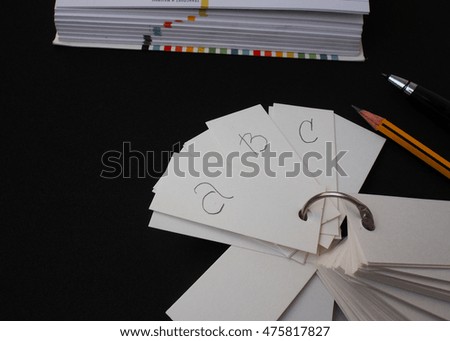 Set of Realistic  Pencil  Isolated in black Background as School Items. 