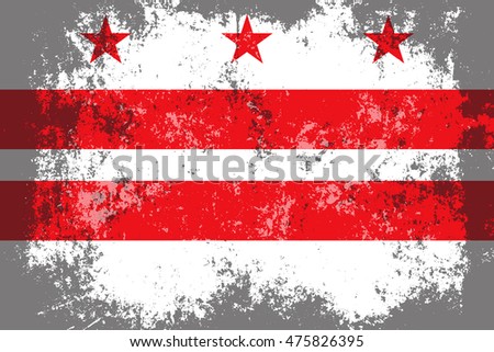 Washington District of Columbia grunge, old, scratched style flag