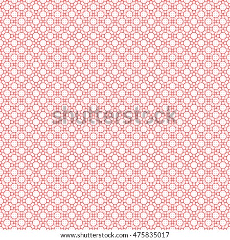 Seamless pattern with symmetric ornament. Different red geometric figures abstract on white background. Ethnic and tribal motifs. Ornamental wallpaper. Vector illustration 
