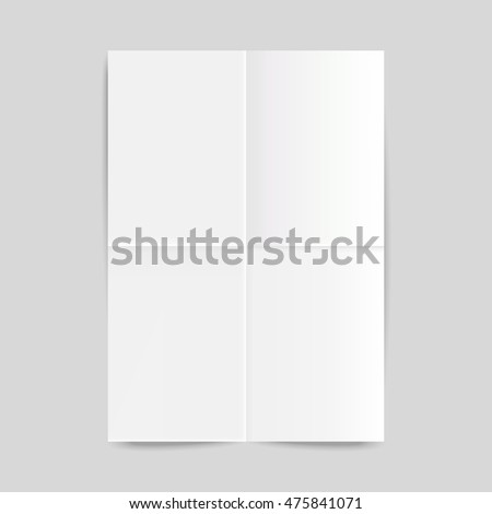 Folded realistic blank sheet of paper mockup A4  Royalty-Free Stock Photo #475841071