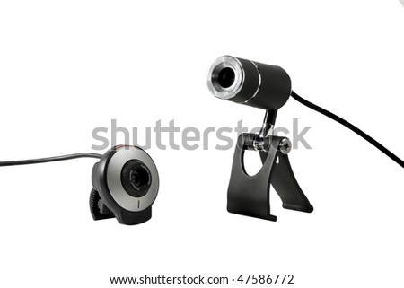Two web cameras isolated on a white background