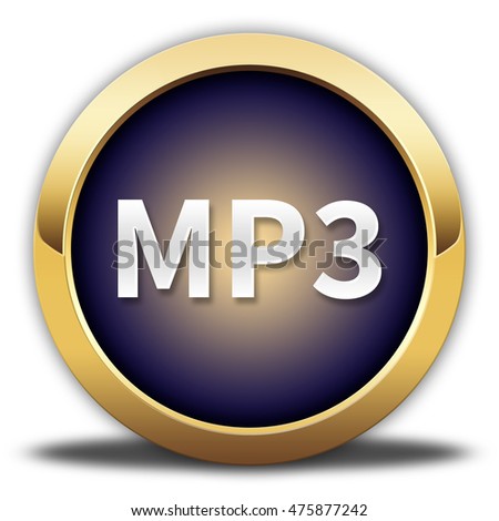 mp3 button isolated. 3D illustration
