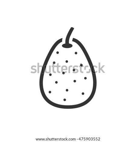 Pear icon in single color. Food fruit vitamin healthy diet