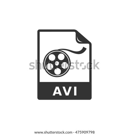 Video file format  icon in single grey color. Computer data movie streaming online download