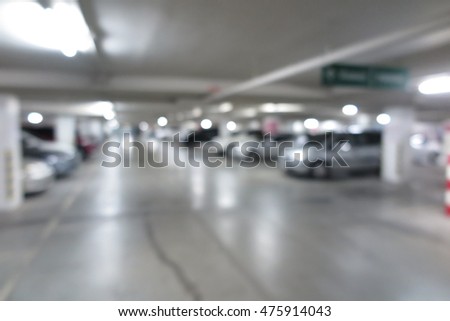 Car park with blur background