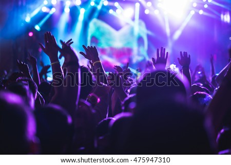 Audience enjoying a concert on a music festival.