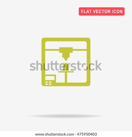 3d printer icon. Vector concept illustration for design.
