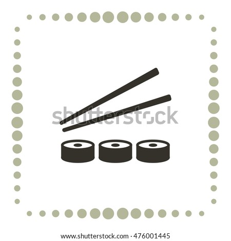 Sushi with chopsticks icon 
