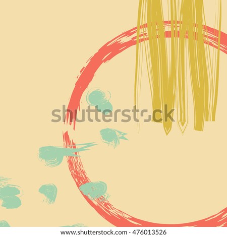 Vector hand drawn creative card. Ink grunge design for cover. Isolated brush stroke abstract print. Vintage painted background.