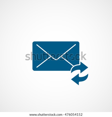 Email Message Update Blue Flat Icon On White Background