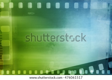 Filmstrips blue and green background