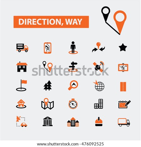 direction way icons