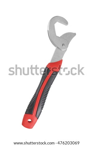 adjustable wrench isolated on white