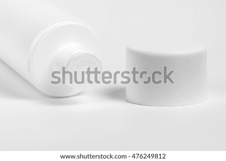 tube for cosmetic cream, gel or powder, isolated on white
