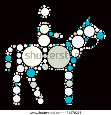 horse riding shape vector design by color point