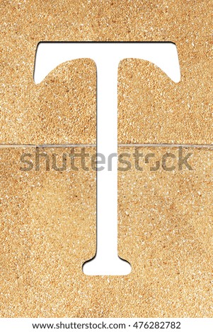 sand texture floor in alphabet Letter icon.
