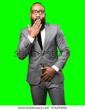 business black man surprised