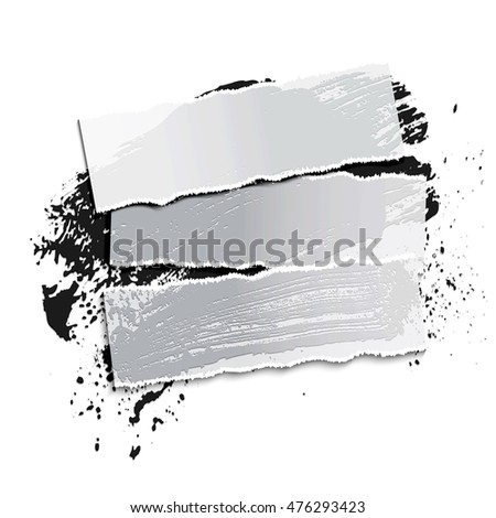 black blot and paper on a white background, illustration clip-art
