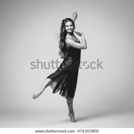 Ballet dancer woman dance black and white