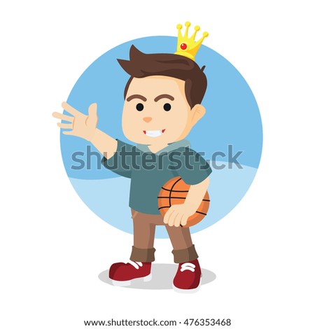 modern prince holding basket ball