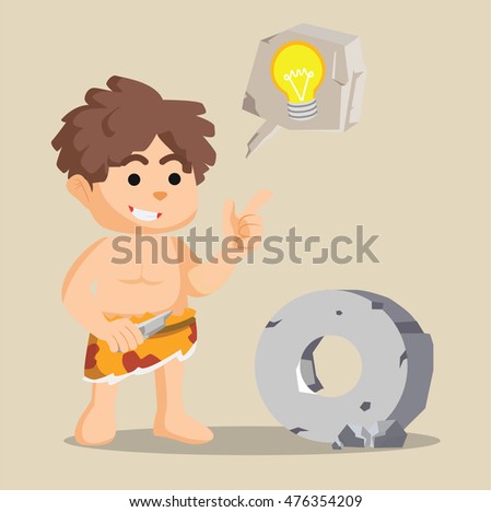 caveman stone ide illustration design
