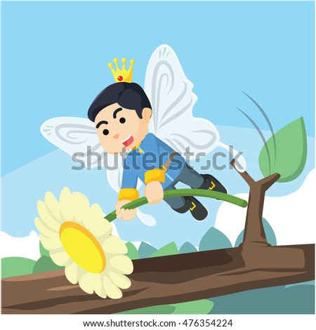 fairy prince hold a flower