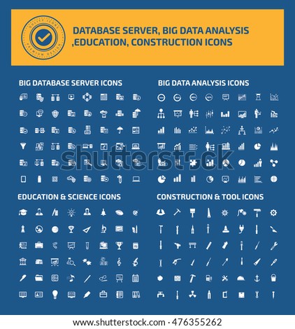 
Big icon set,database server icon,big data icon,education icon,construction icon,vector