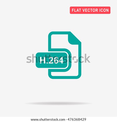 H.264 icon. Vector concept illustration for design.