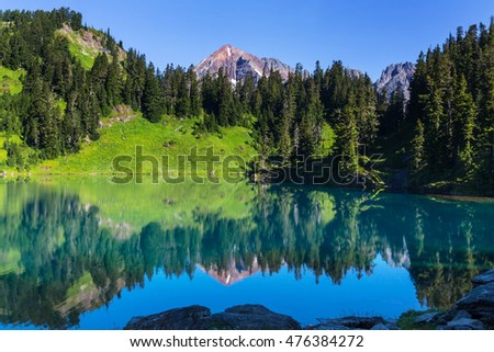 Twin lakes in Mt.Baker Recreational Area,Washington, USA