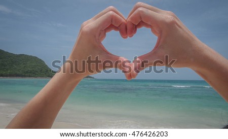 The signature of love with blur beautiful background