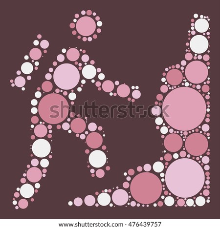 Mountaineer shape vector design by color point