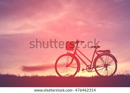 Silhouette bicycle at sunset