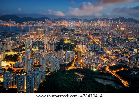 Beautiful cityscape from top view of Mountain