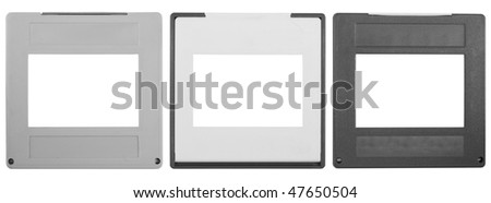 35mm slides, isolated on white background,free space for your pics