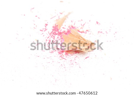 sawdust from pencils isolated on a white background. studio. picture.