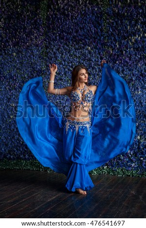 Belly Dancer in a blue dress