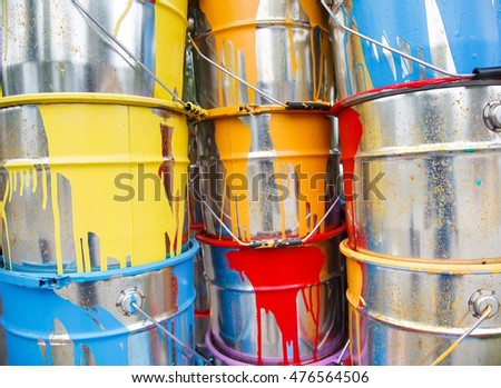 The used paint cans.