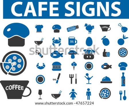 36 cafe signs. vector