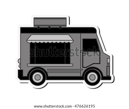 truck delivery fast food urban business icon. Flat and isolated design. Vector illustration