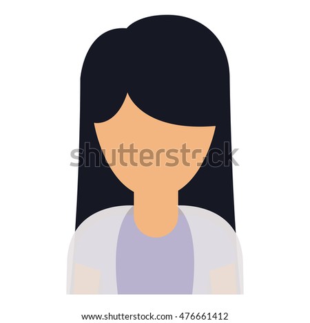 woman female avatar person human icon. Colorful and Flat design. Vector illustration