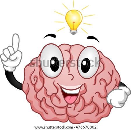 Mascot Illustration of a Brain Having a Light Bulb Moment