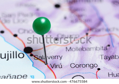 Viru pinned on a map of Peru
