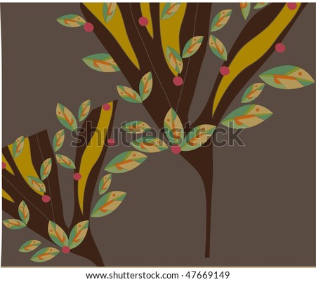 vector illustracion of stylized abstract spring tree