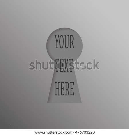 Keyhole Icon with Shadow, Hole Isolated on White Background, Stylish Vector Illustration for Web Design.