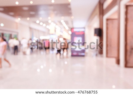 Blurred People Rushing in Shopping Mall