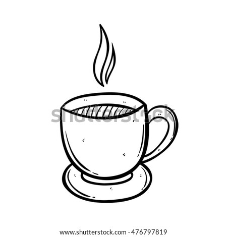 a cup of coffee using doodle art