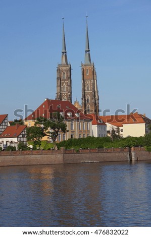 View on the Tumski island in Wroclaw, Poland