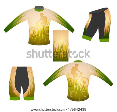 Long sleeve sports t-shirt vector cycling vest design on a white background