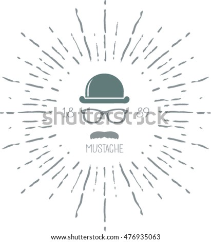vintage hat,sunglasses and mustache . vector illustration